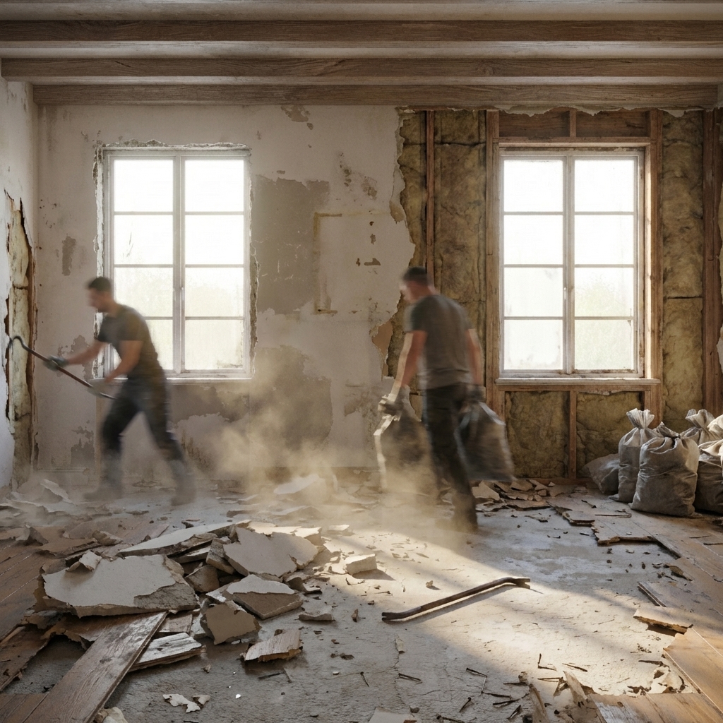 Demolition phase in progress