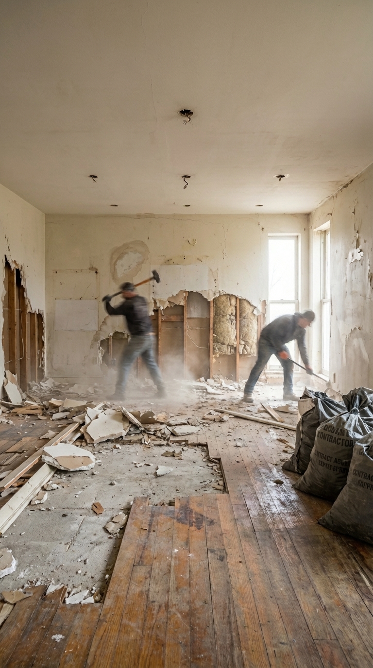 Demolition phase in progress