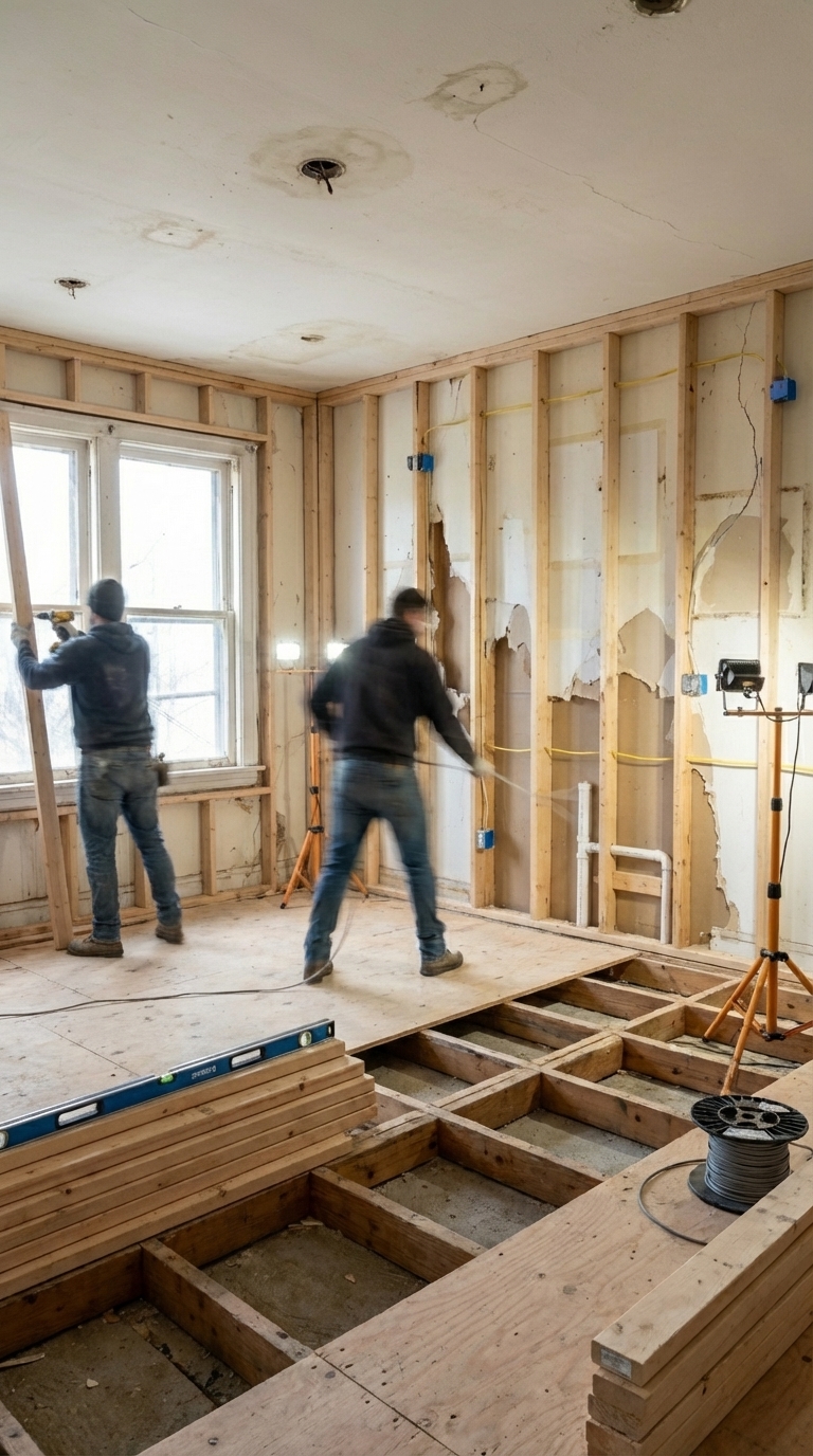 Structural framing and rough-in