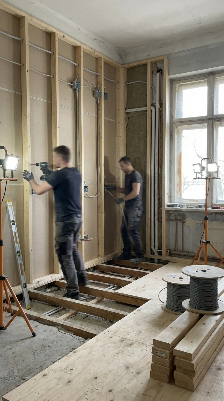 Structural framing and rough-in