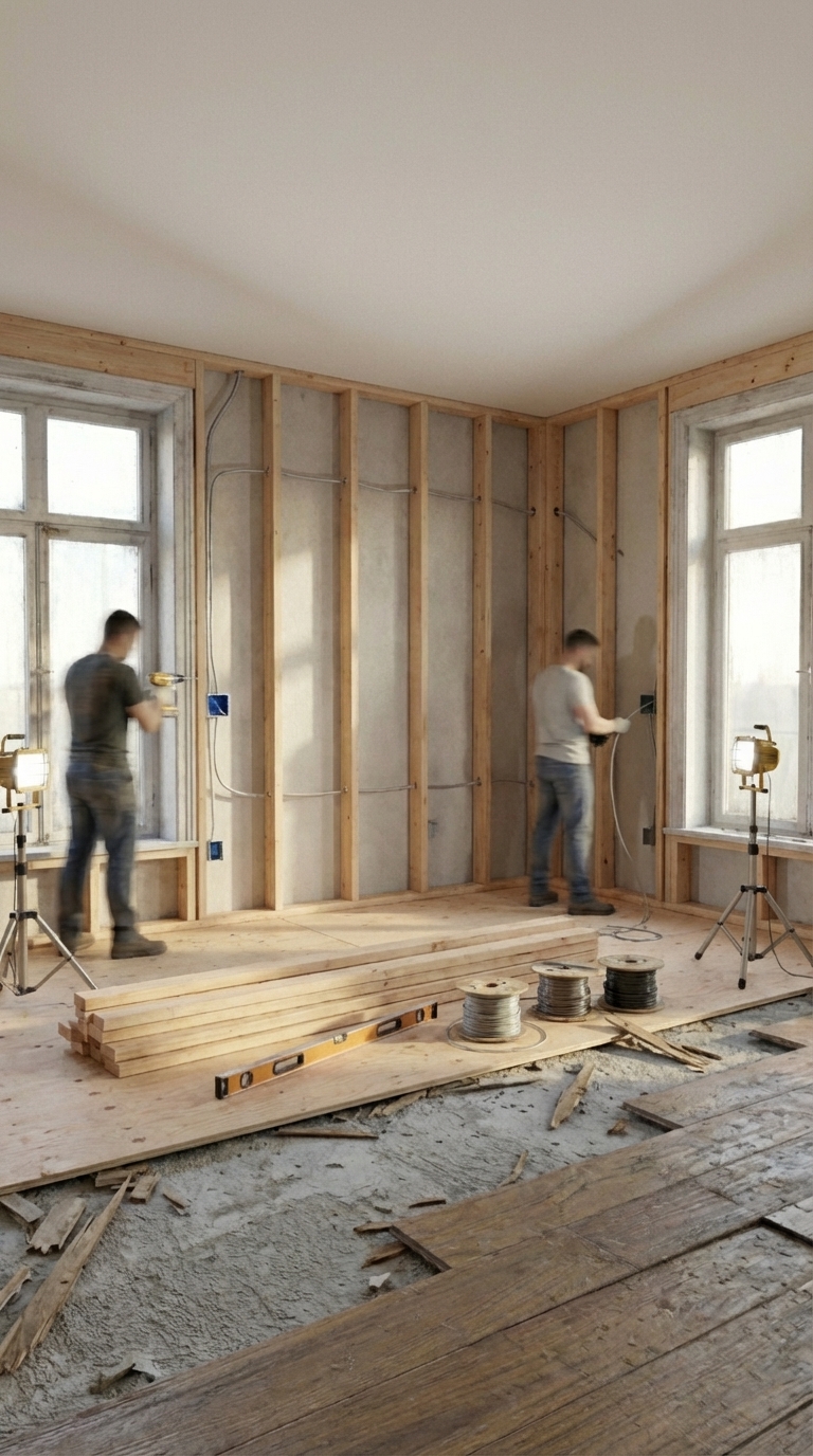 Structural framing and rough-in
