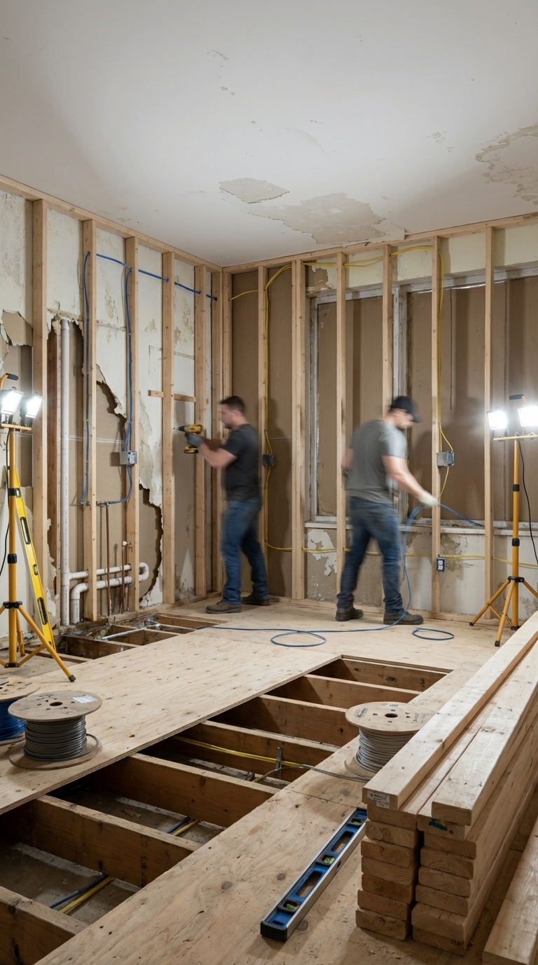 Structural framing and rough-in