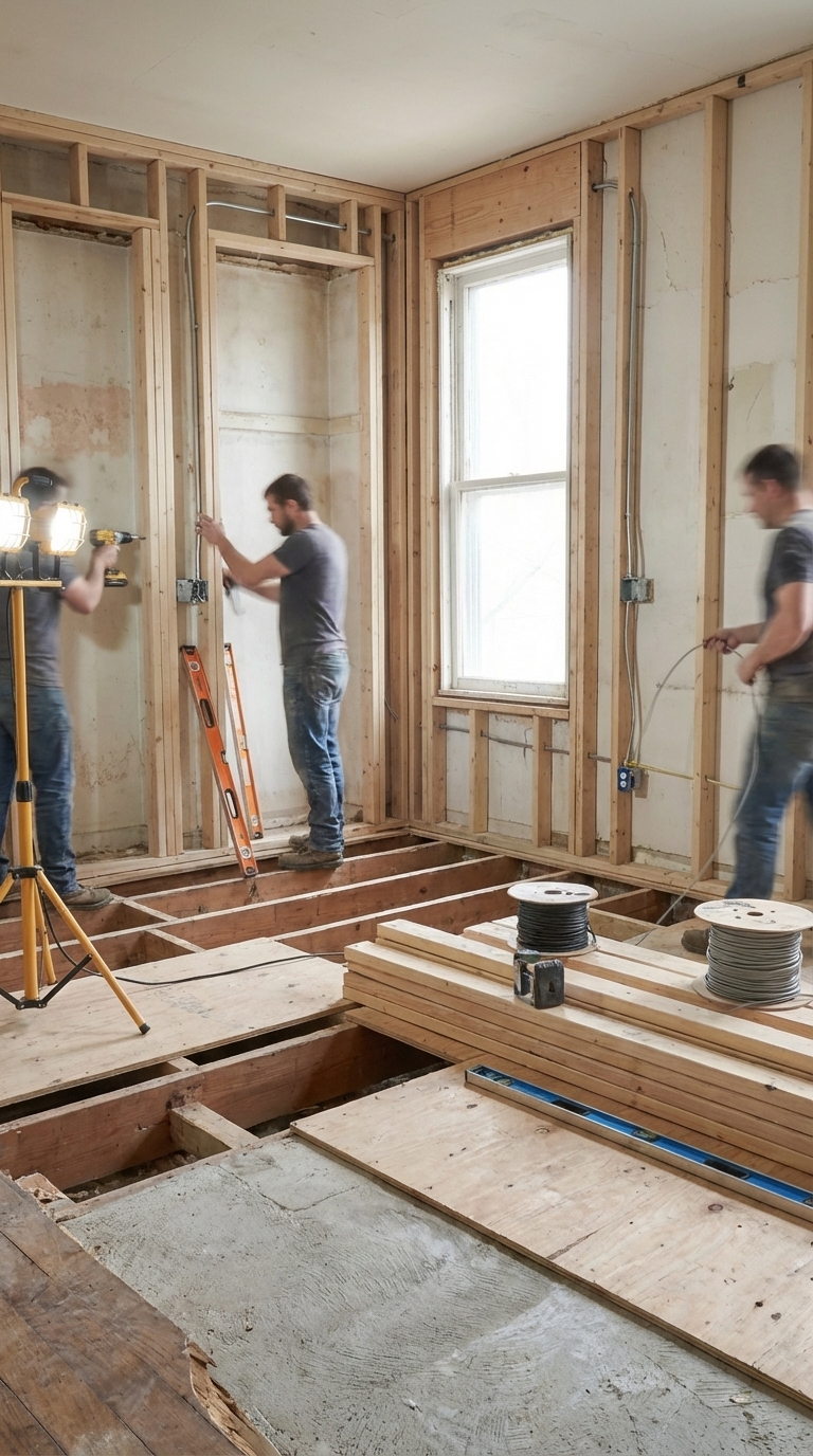 Structural framing and rough-in