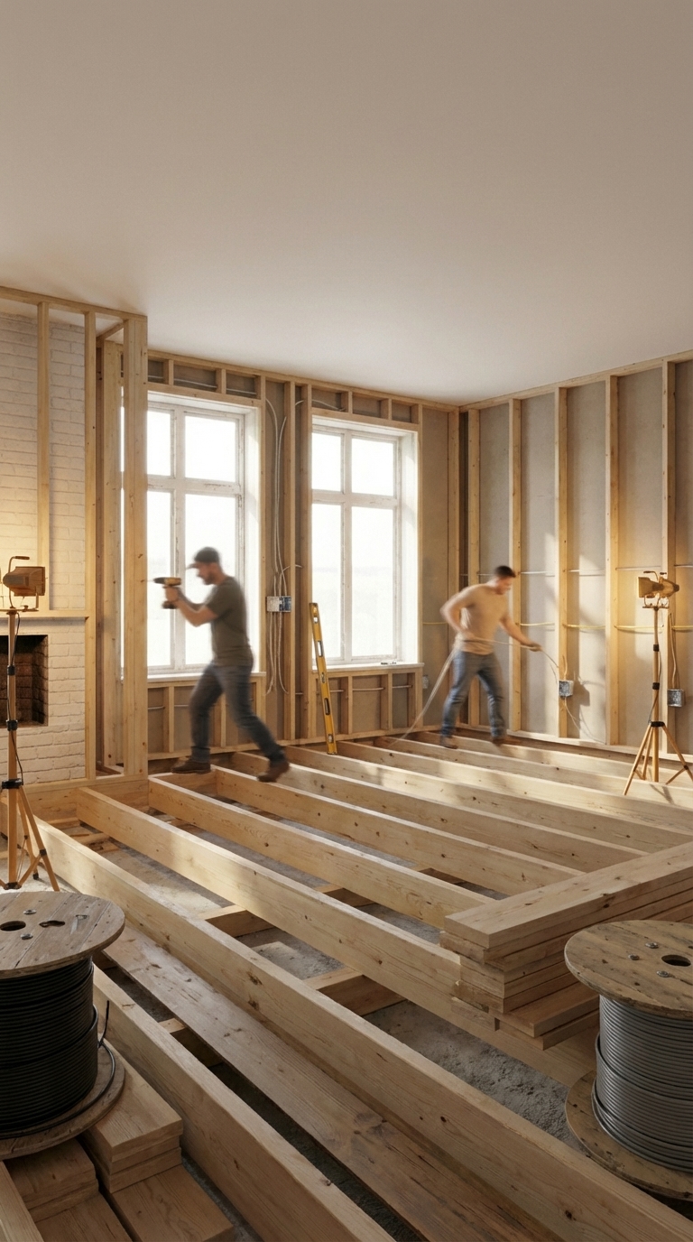 Structural framing and rough-in