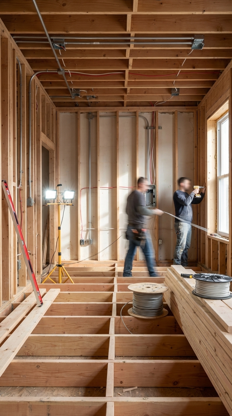 Structural framing and rough-in