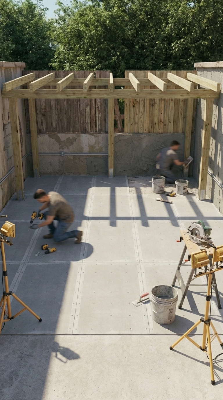 Drywall and subfloor installation