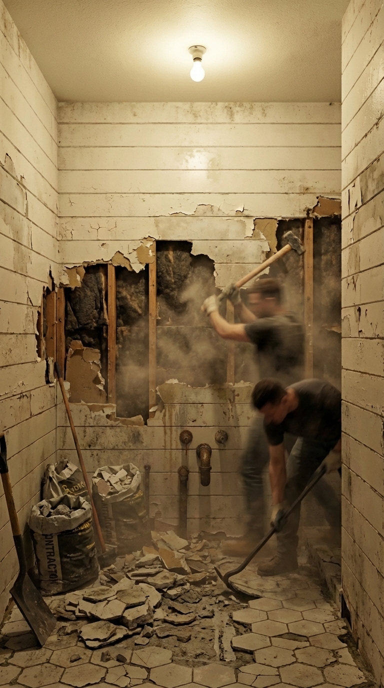 Demolition phase in progress