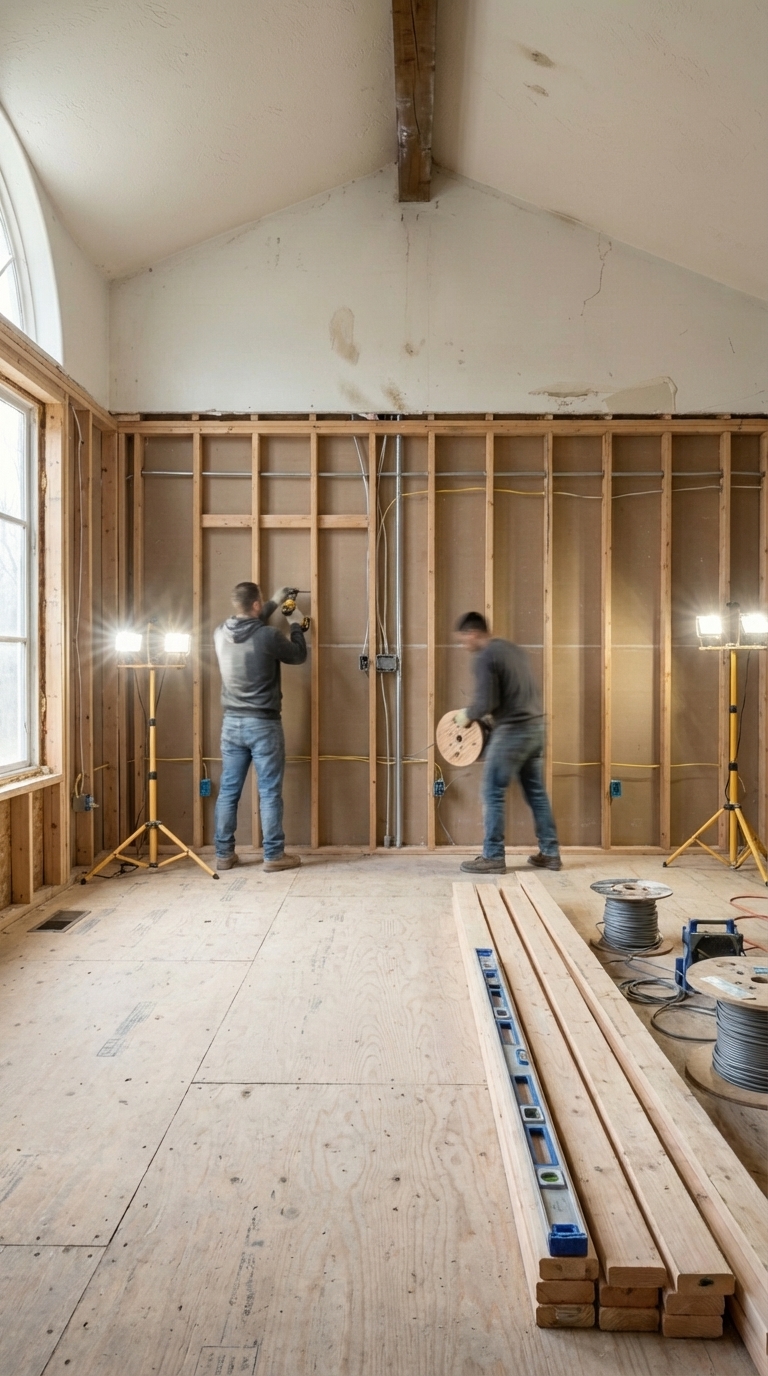 Structural framing and rough-in