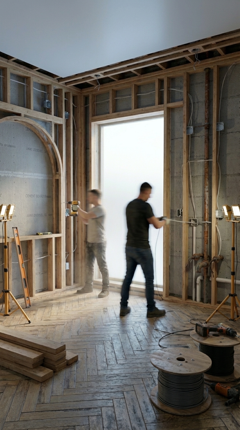 Structural framing and rough-in