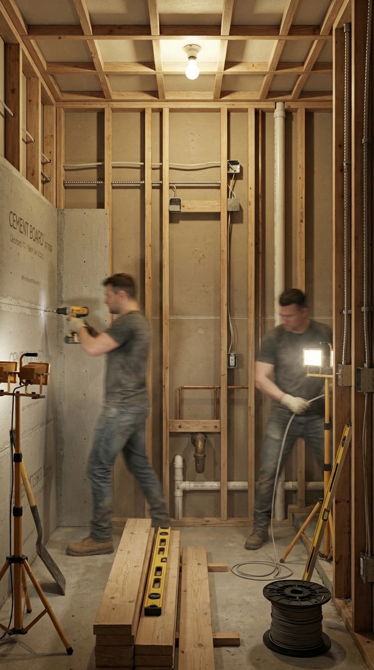Structural framing and rough-in