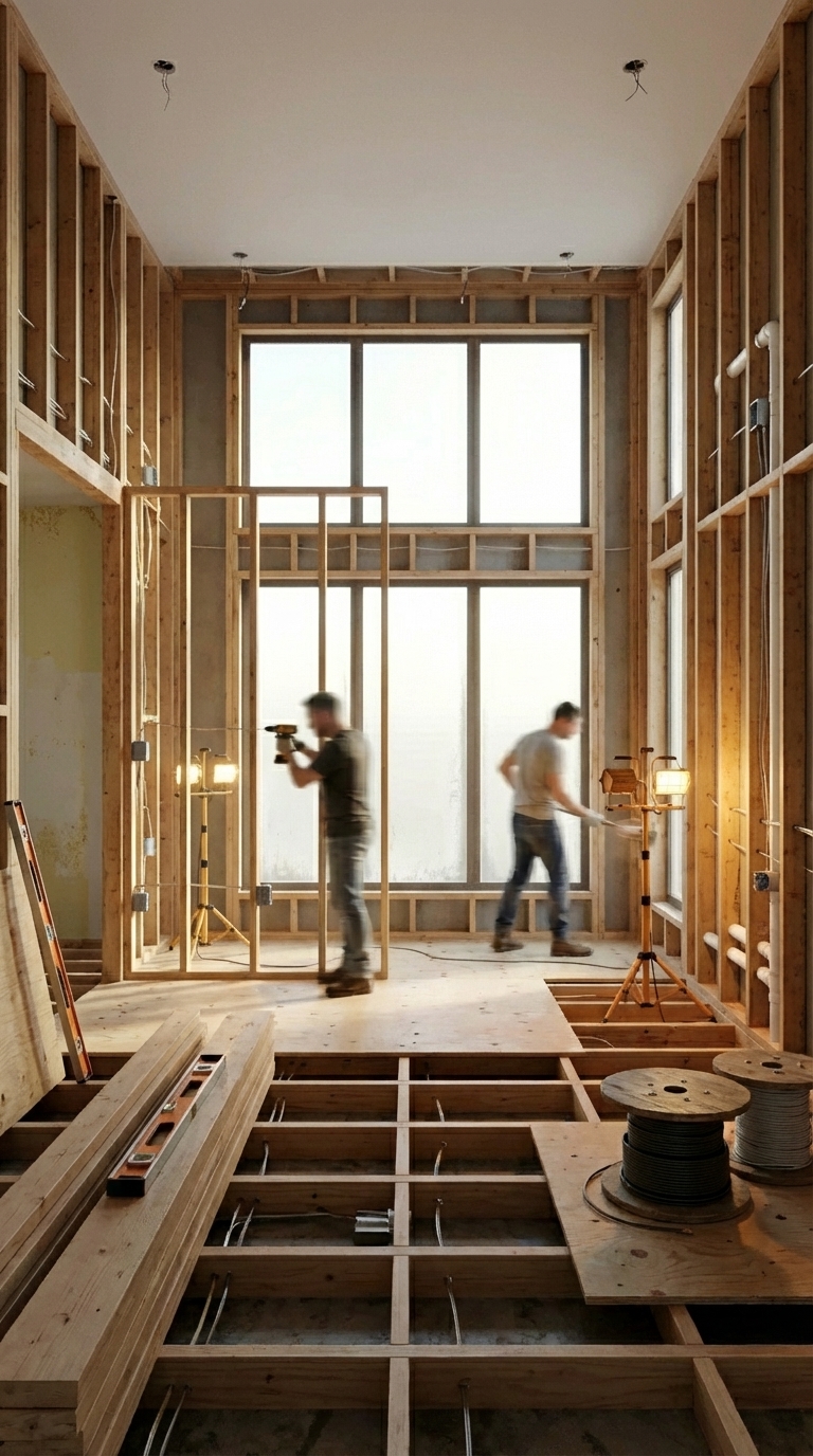 Structural framing and rough-in