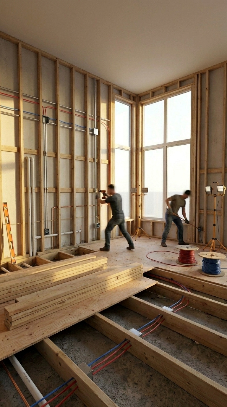 Structural framing and rough-in