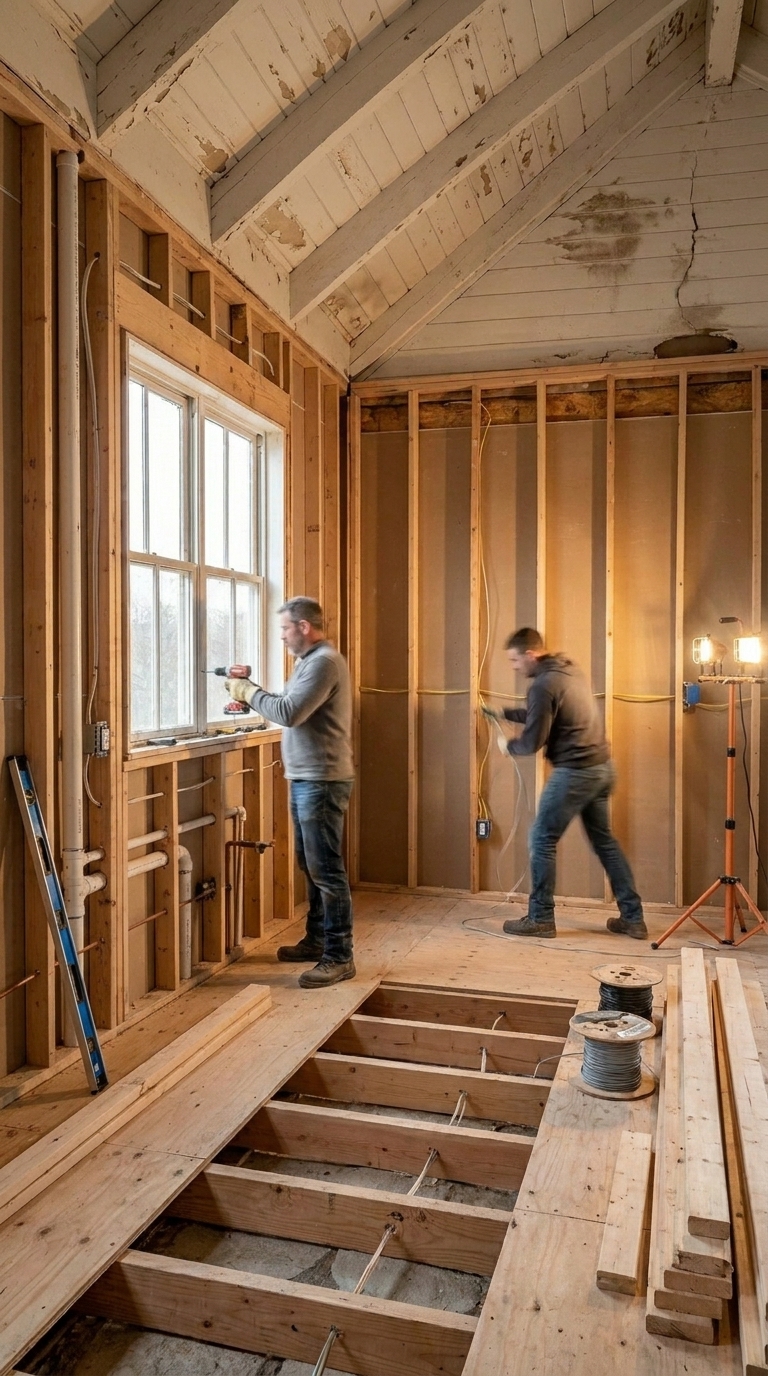 Structural framing and rough-in