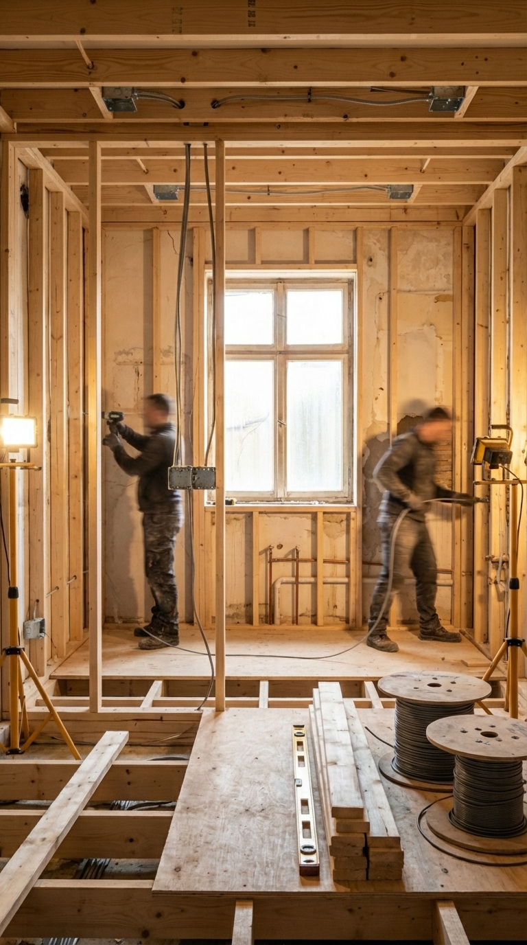 Structural framing and rough-in