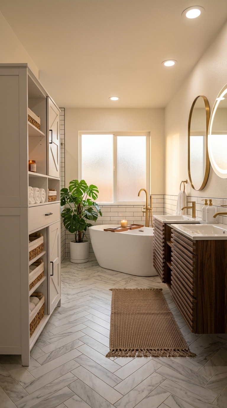 Small Bathroom Storage Cabinets Floor Standing: Complete Spa Bathroom Transformation