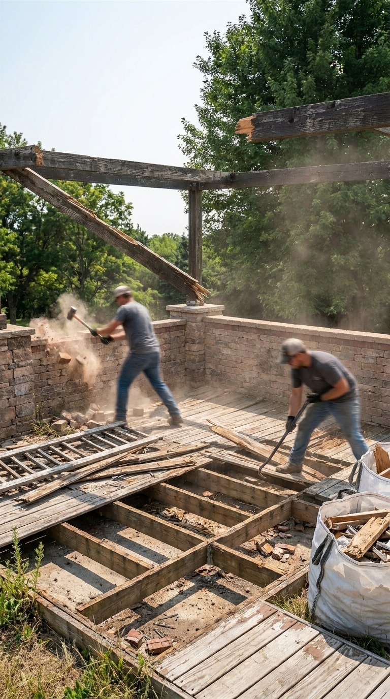 Demolition phase in progress