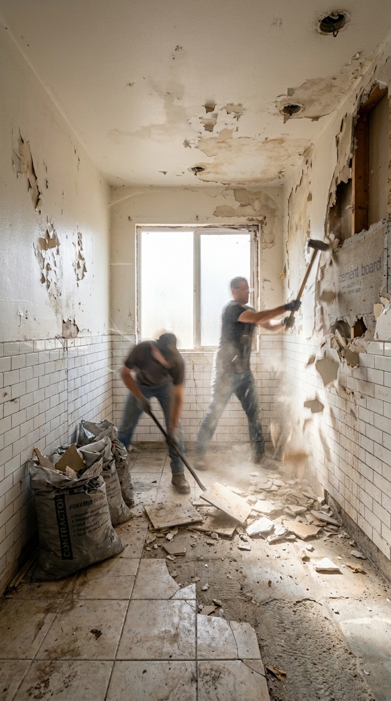 Demolition phase in progress