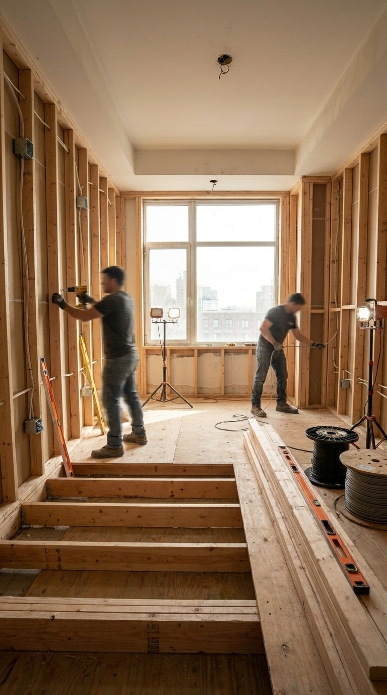 Structural framing and rough-in
