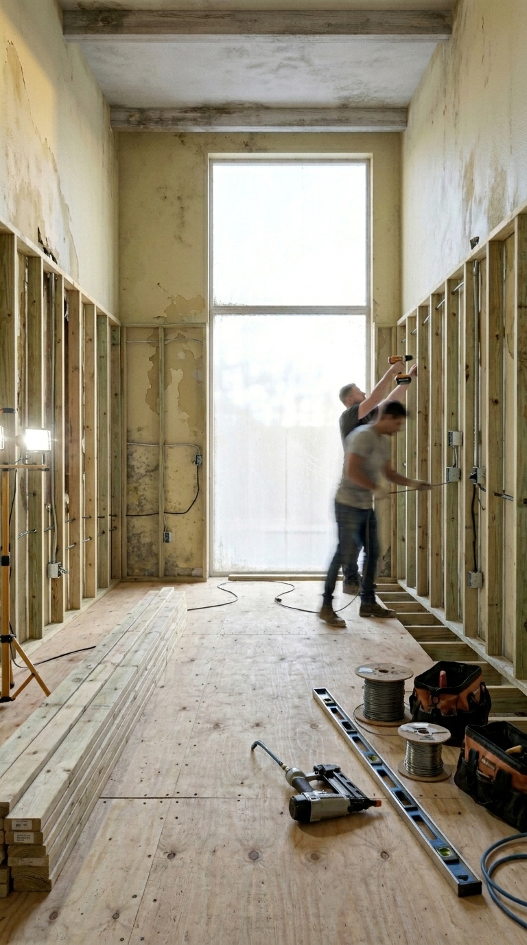Structural framing and rough-in