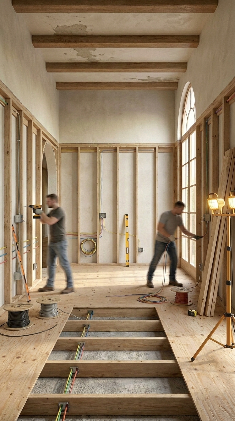 Structural framing and rough-in