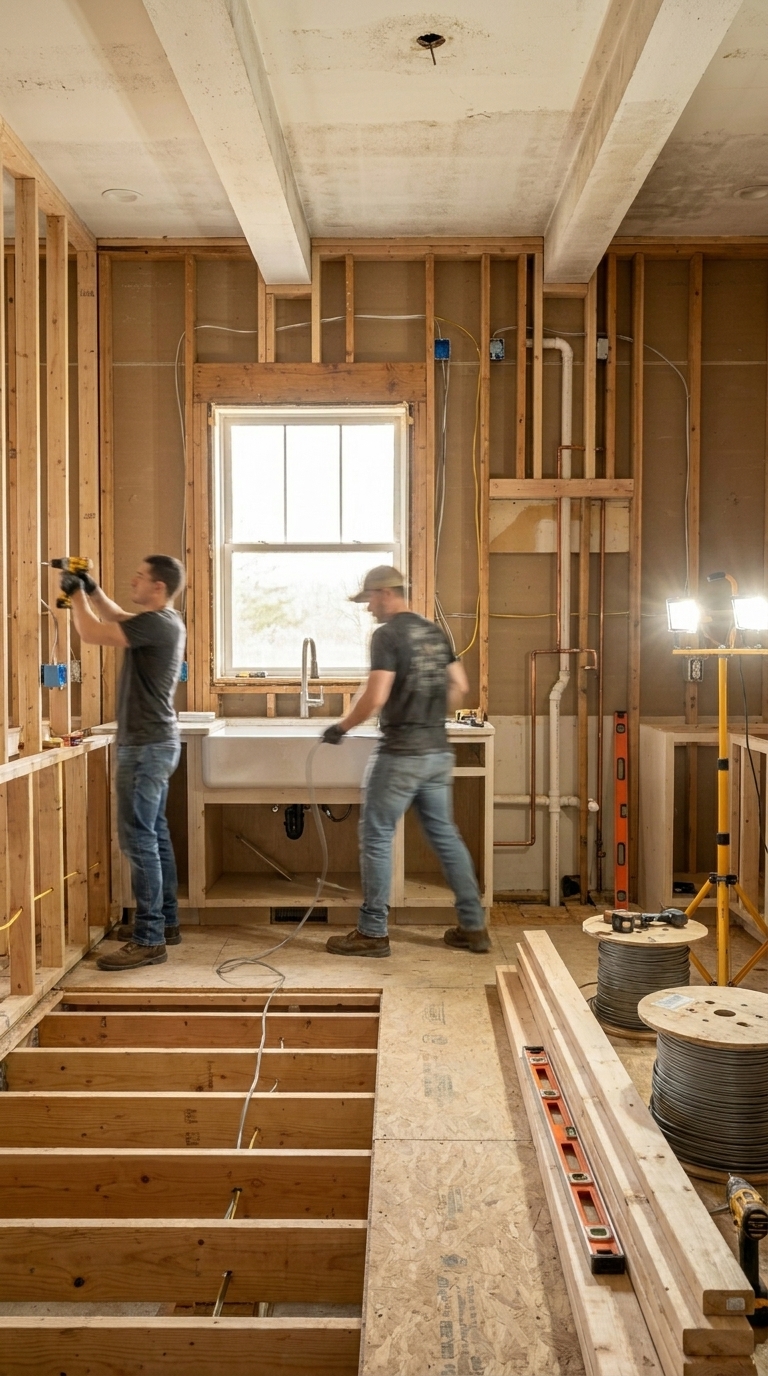 Structural framing and rough-in