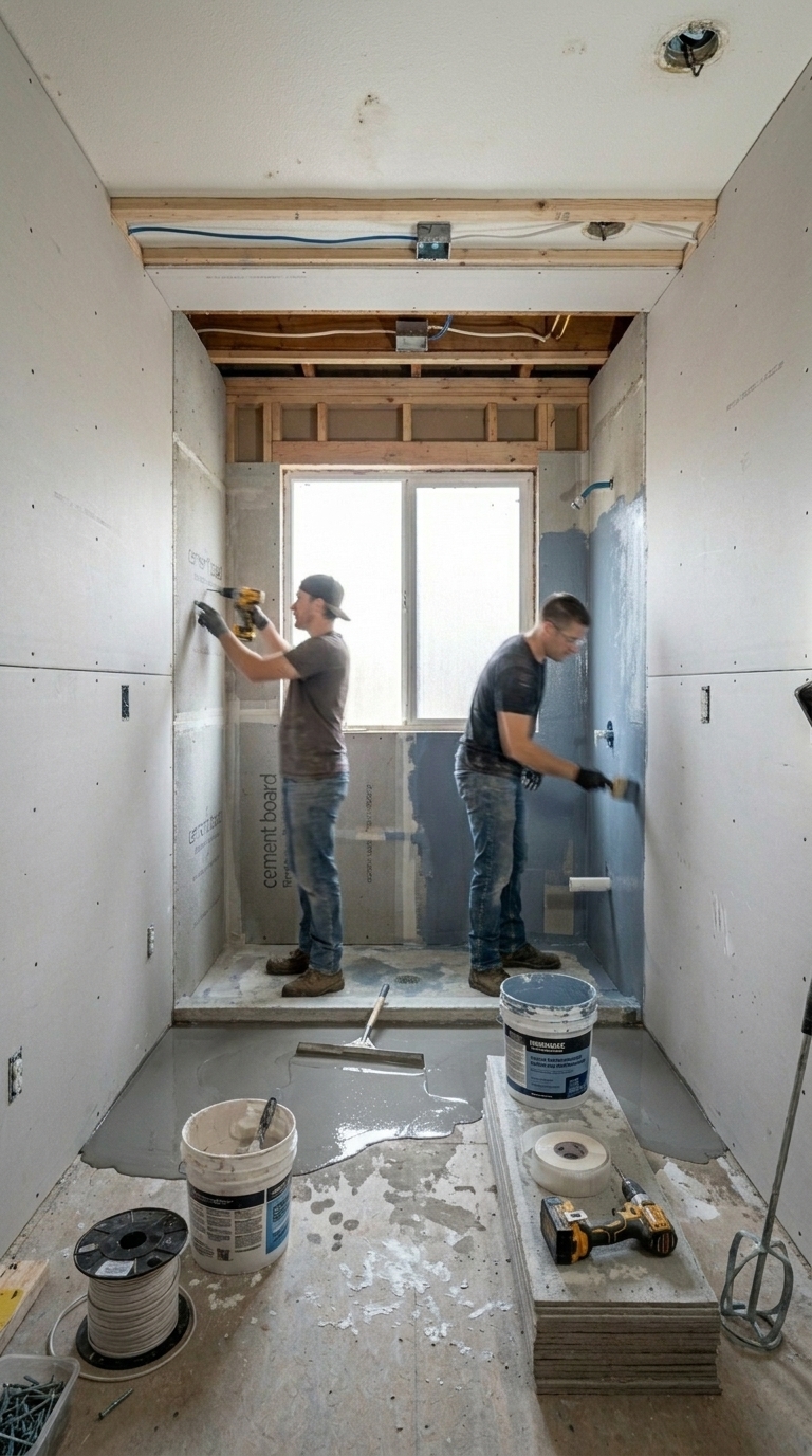 Drywall and subfloor installation