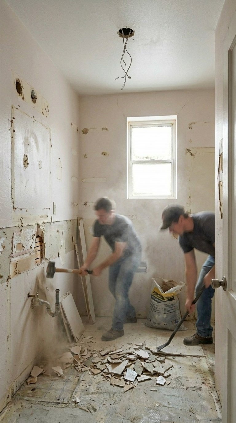 Demolition phase in progress