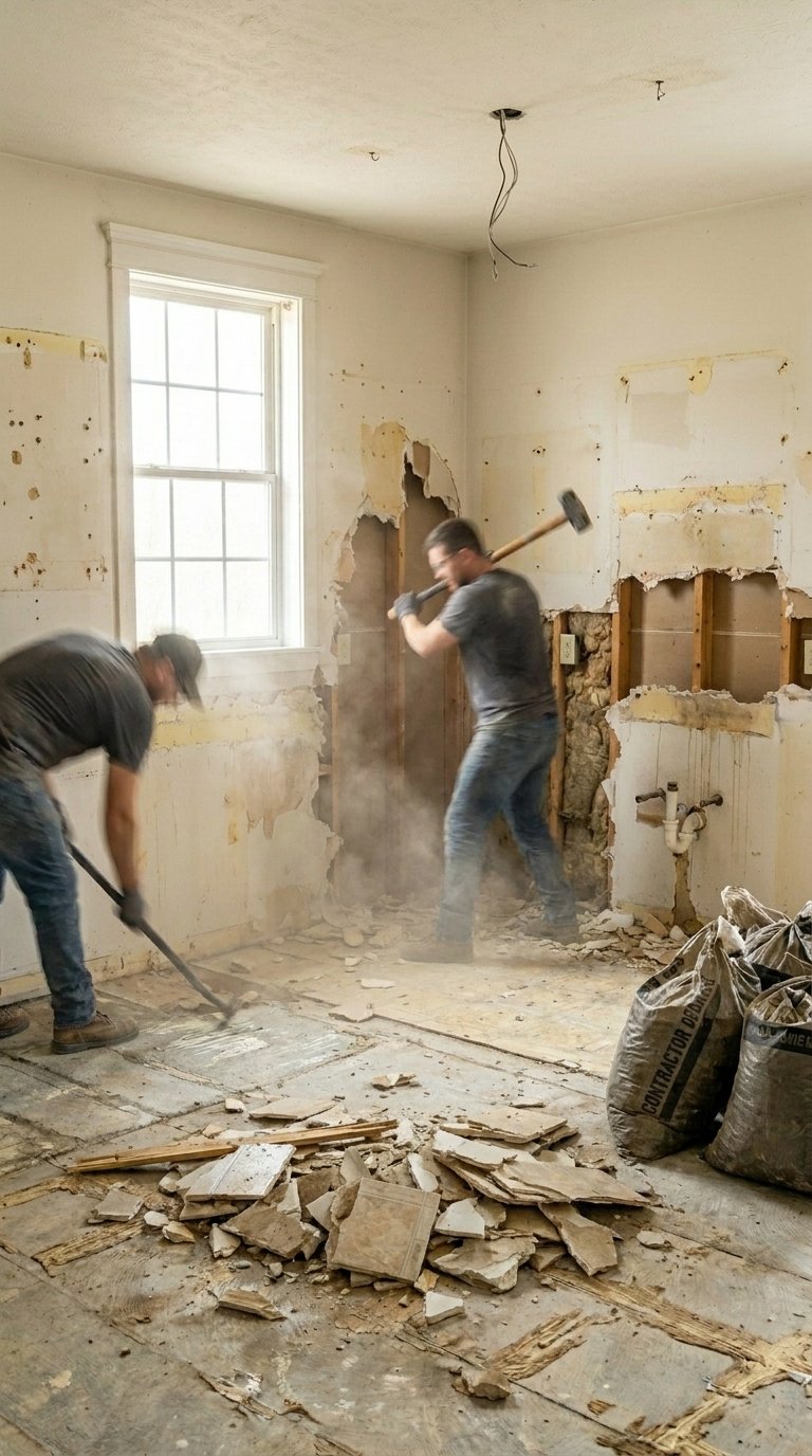 Demolition phase in progress