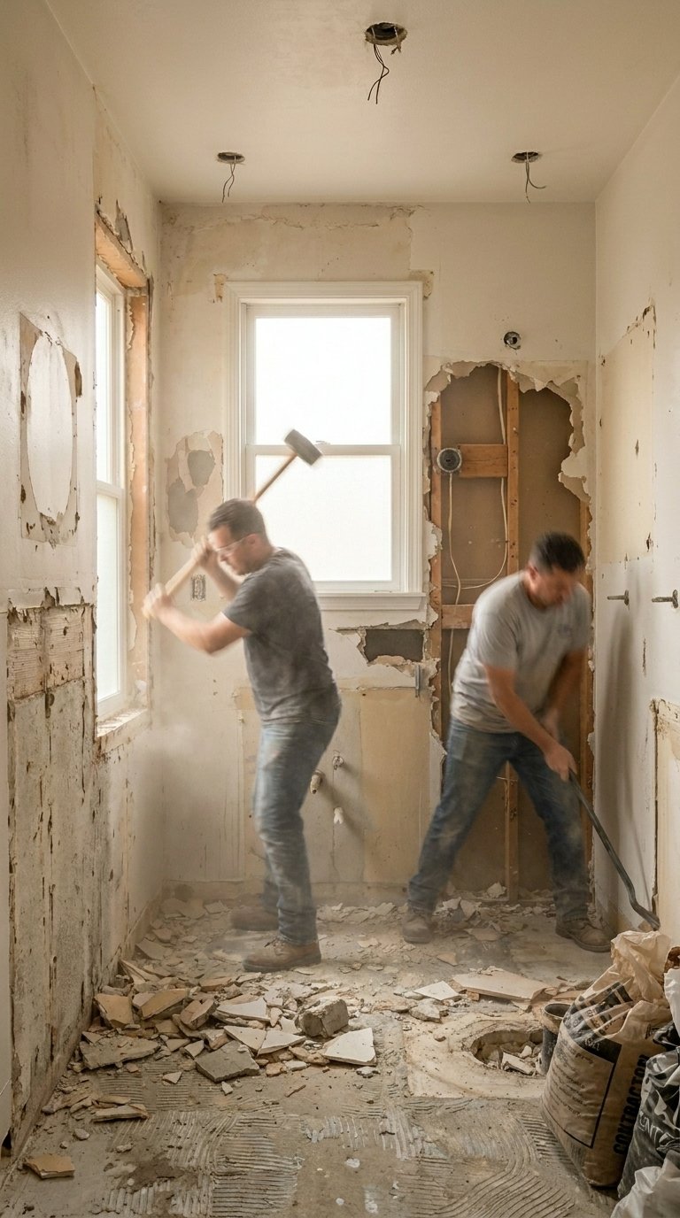 Demolition phase in progress