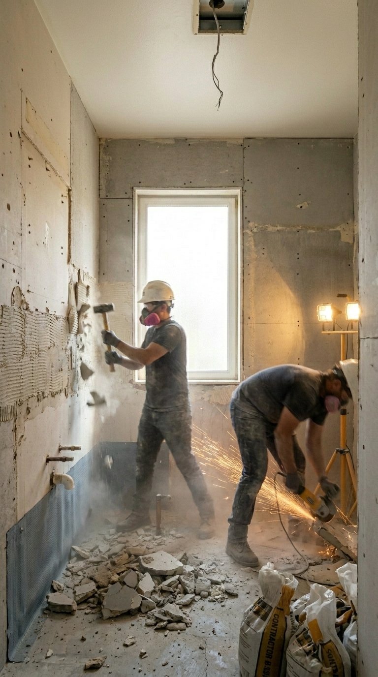 Demolition phase in progress