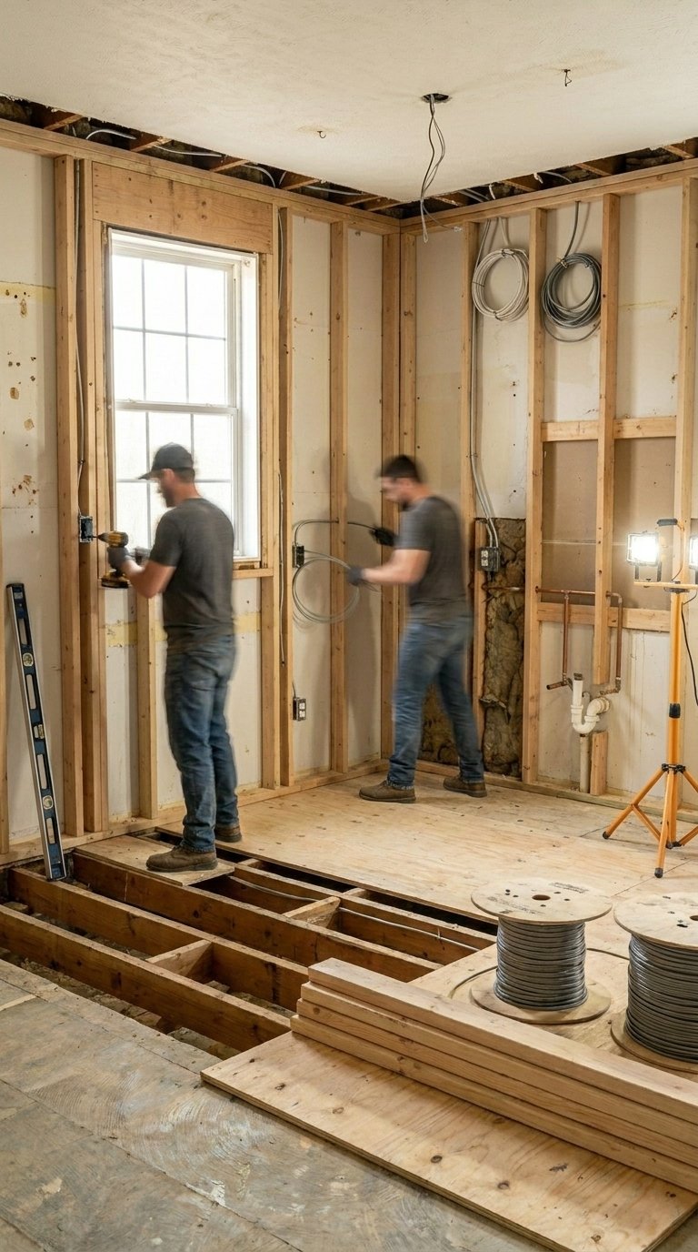 Structural framing and rough-in