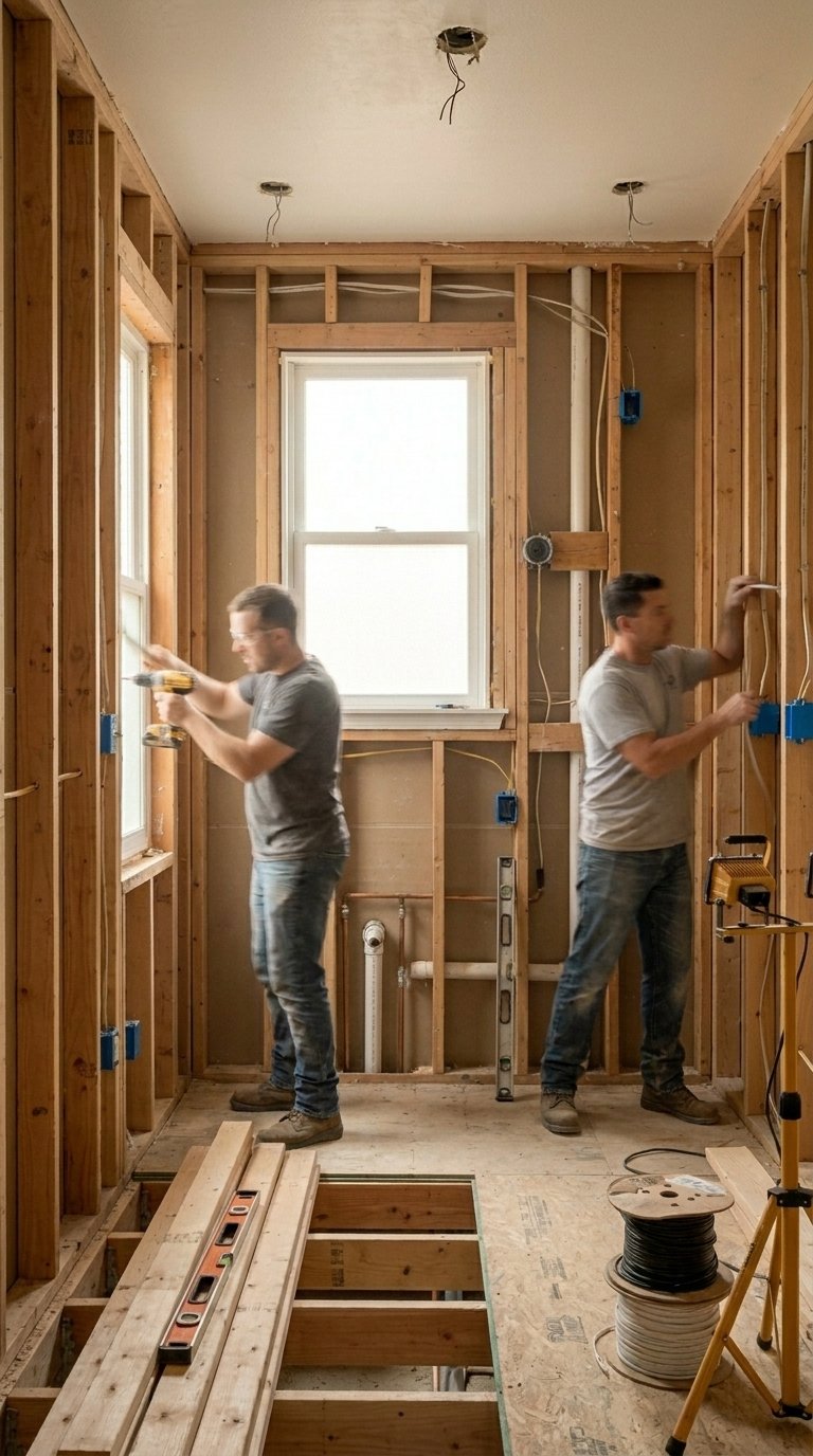 Structural framing and rough-in