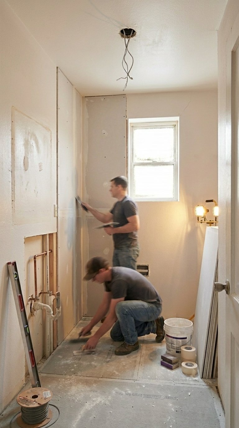 Drywall and subfloor installation