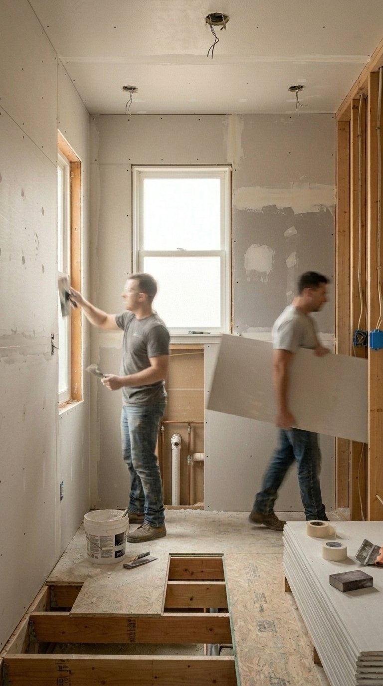 Drywall and subfloor installation