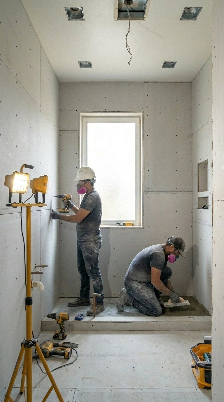 Drywall and subfloor installation