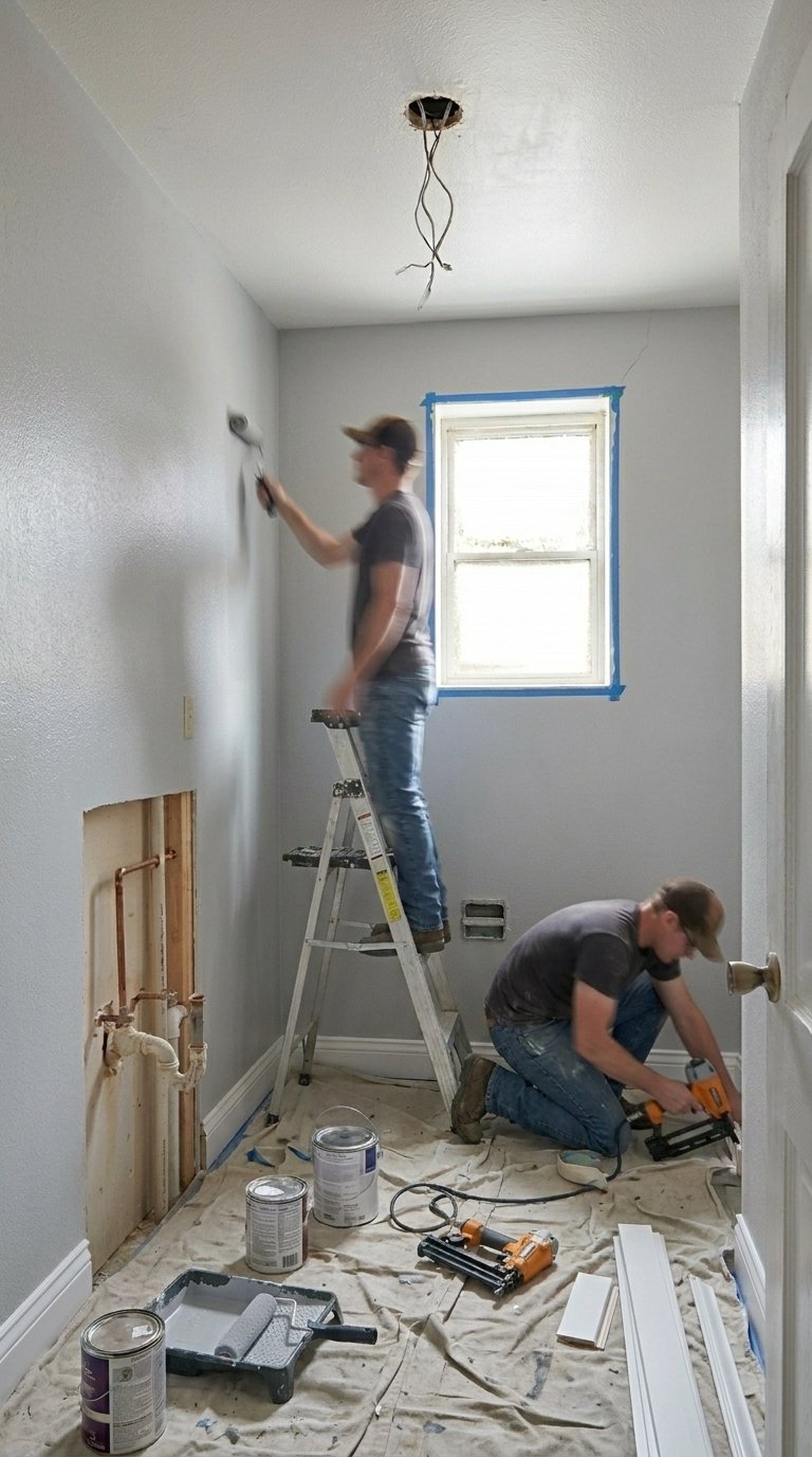 Fresh paint and trim installed