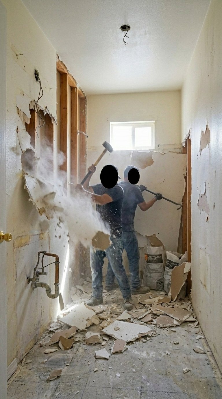 Demolition phase in progress