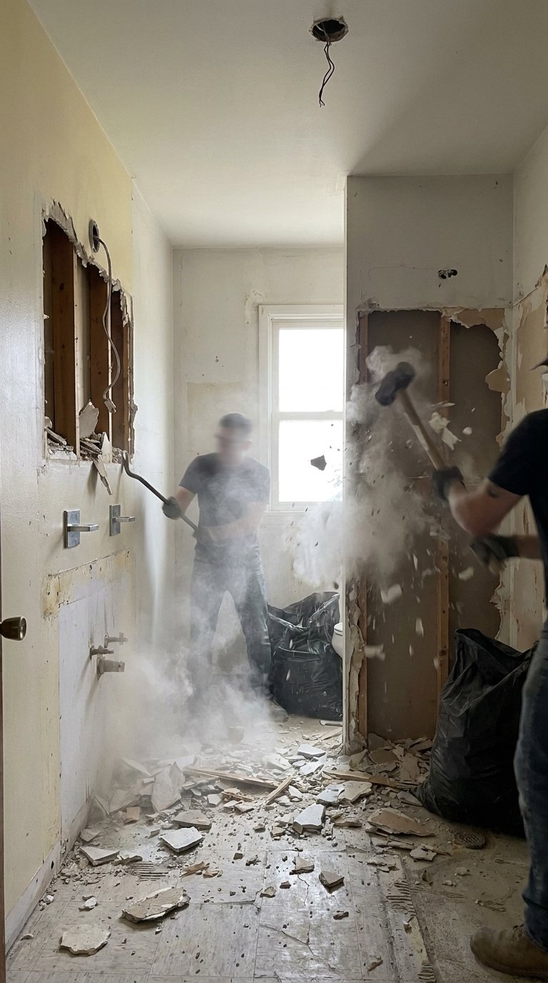 Demolition phase in progress