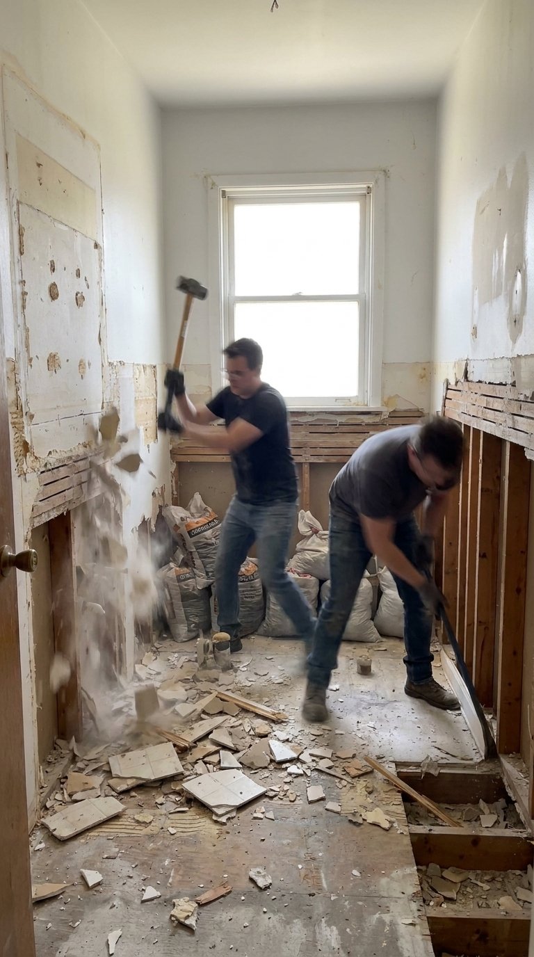 Demolition phase in progress