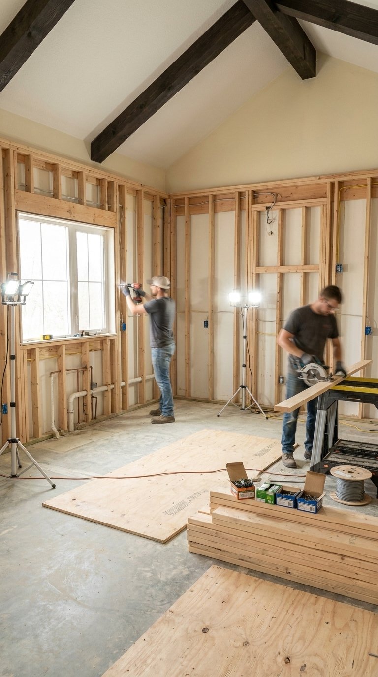 Structural framing and rough-in