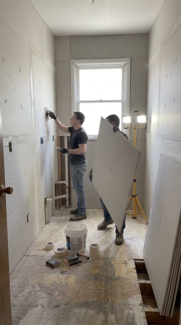 Drywall and subfloor installation
