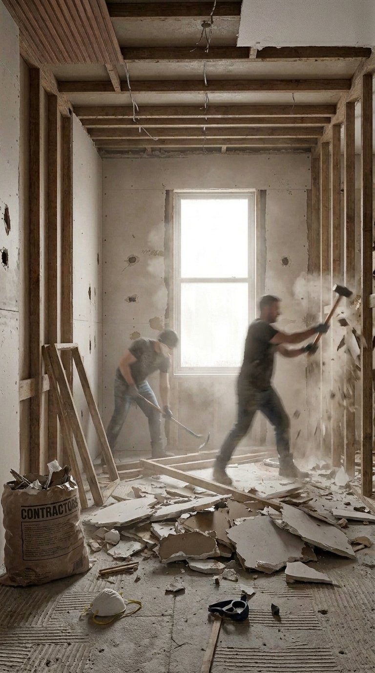 Demolition phase in progress