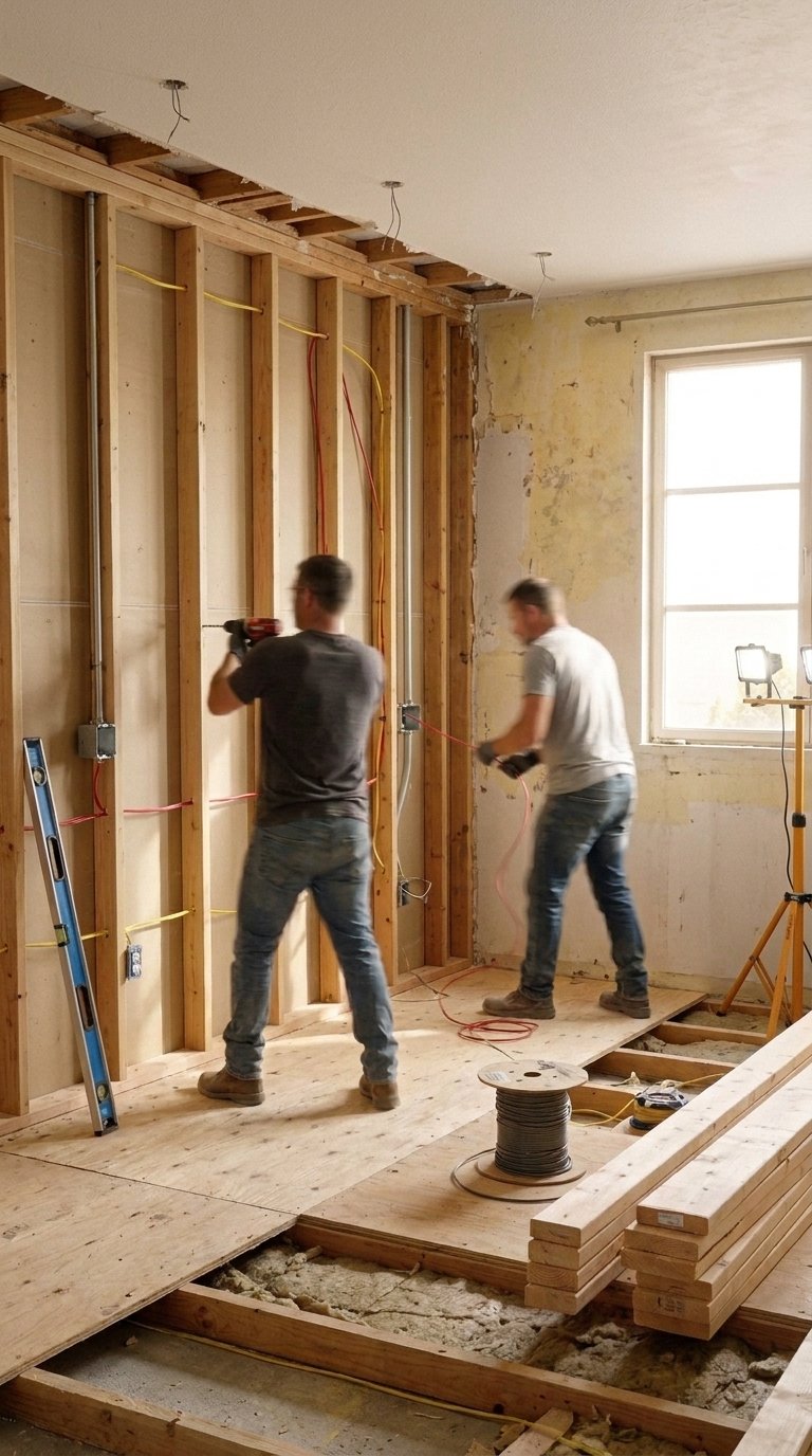 Structural framing and rough-in