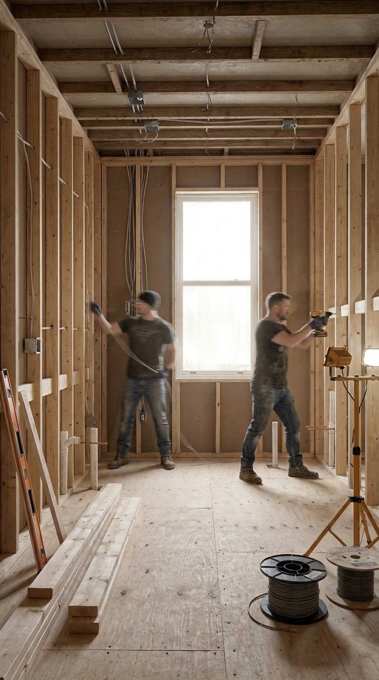 Structural framing and rough-in