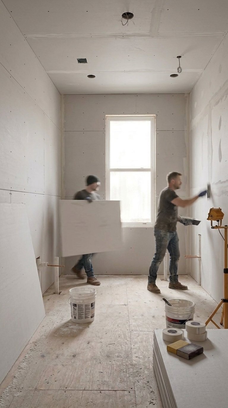 Drywall and subfloor installation