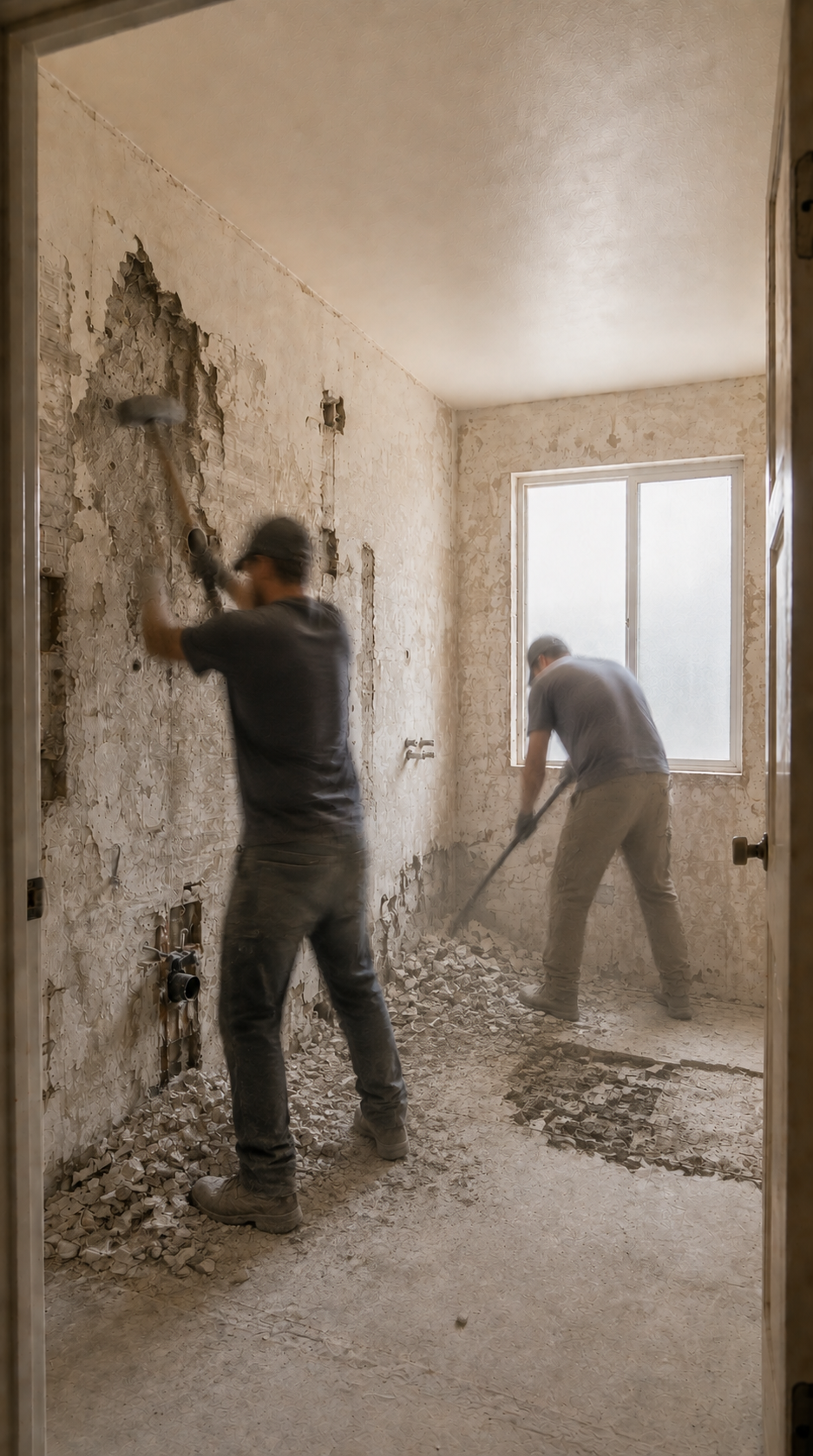 Demolition phase in progress