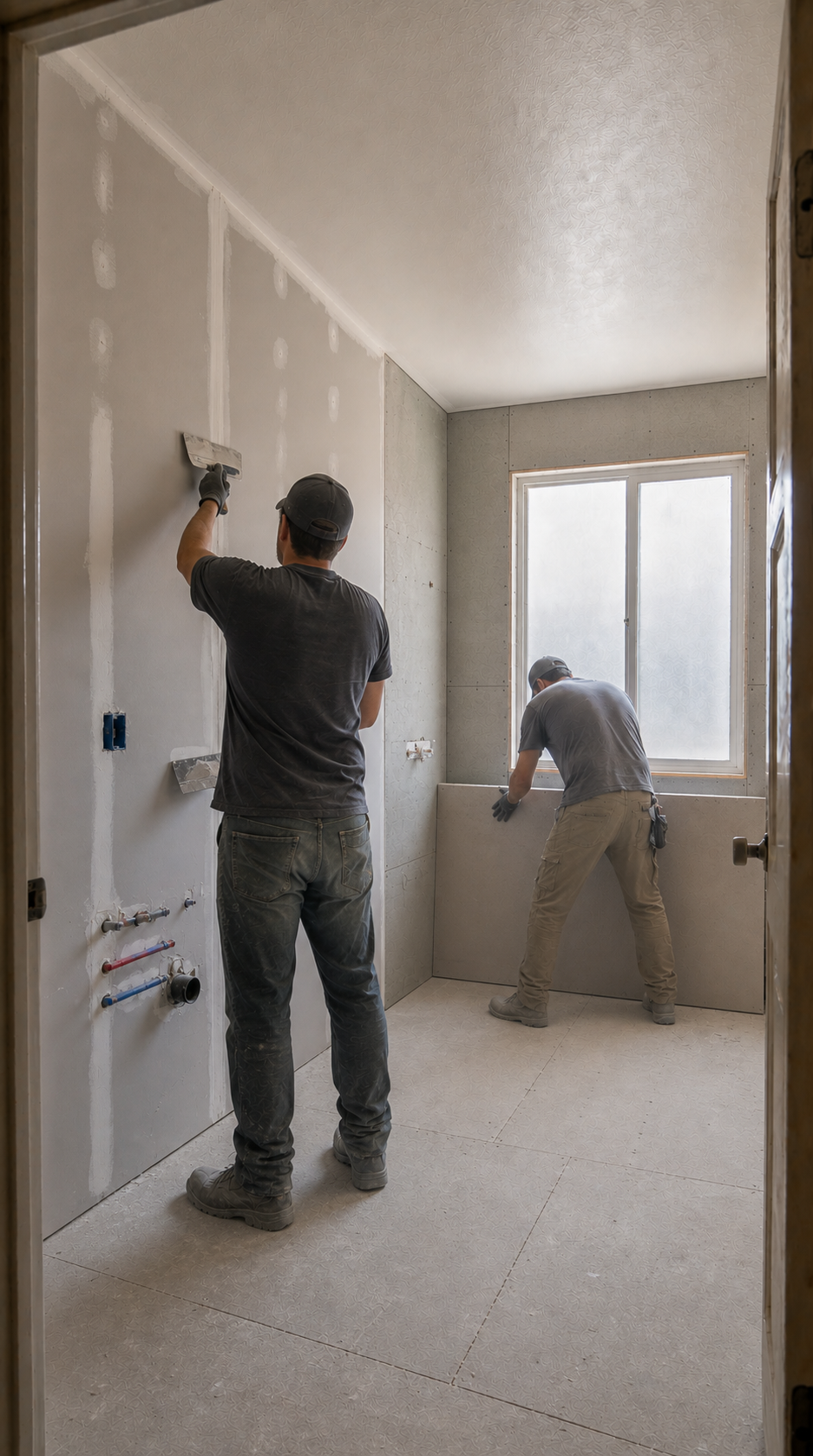 Drywall and subfloor installation
